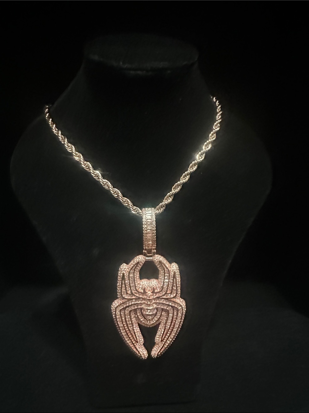 Rose Gold Spiderman Pendant Necklace